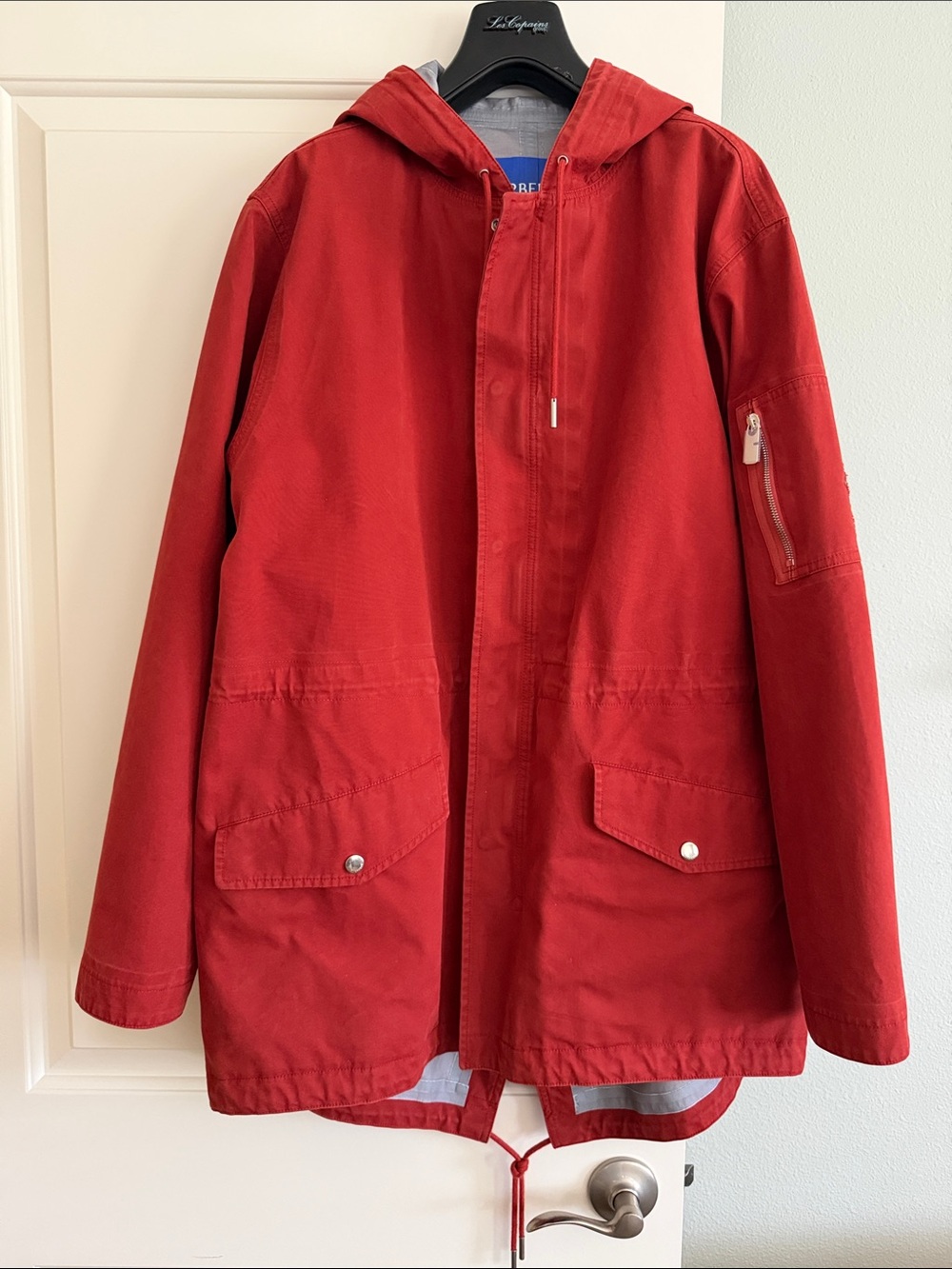Burberry Men’s Bonded Cotton Parka in Rust, Sz M with tags, Made in Italy, EUC